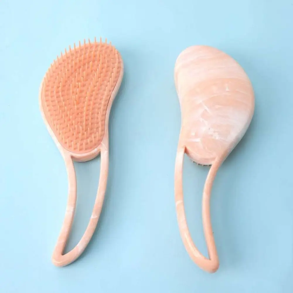 Curved Handle Scalp Massage Brush Anti-static Smooth Bristles Hairdressing Comb Comfortable Grooming Hairbrush All Hair Types