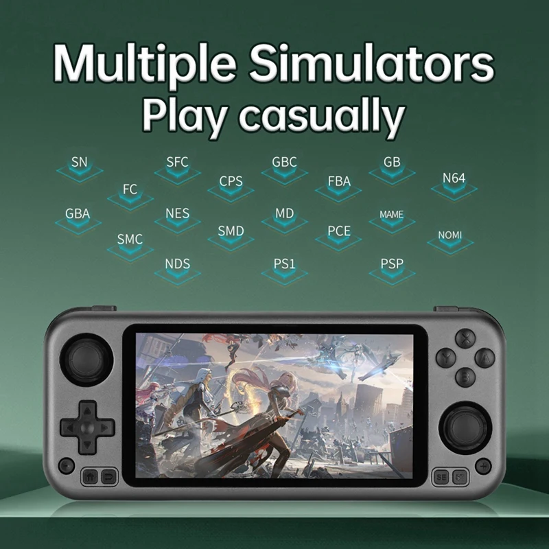 ABMF 오픈 소스 핸드헬드 게임 콘솔, 5.0 인치 HD IPS 터치 스크린 게임 콘솔, 더블 조이스틱, Rg3566 레트로 아케이드