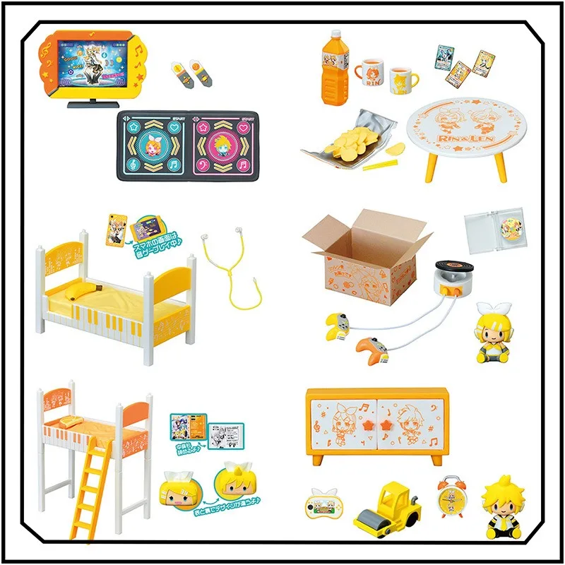 

Hatsune Miku EX CASHAPON Kagamine Rin Kagamine Len Room Miniature Scene Cute Cartoon Creativity Ornament