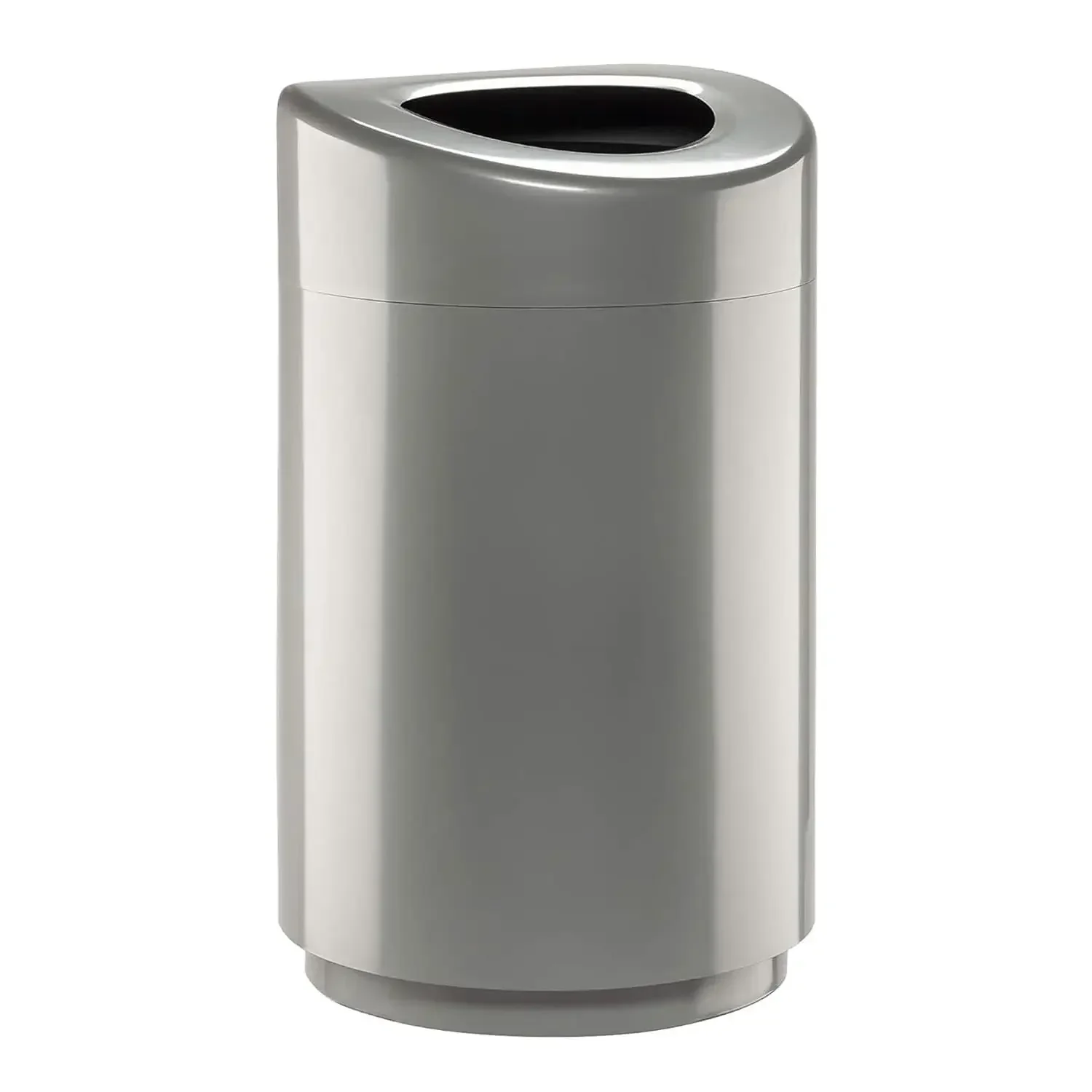Open Top Trash Can, Powder Coated Steel, Indoor, Silver, 30 Gallon, Customized