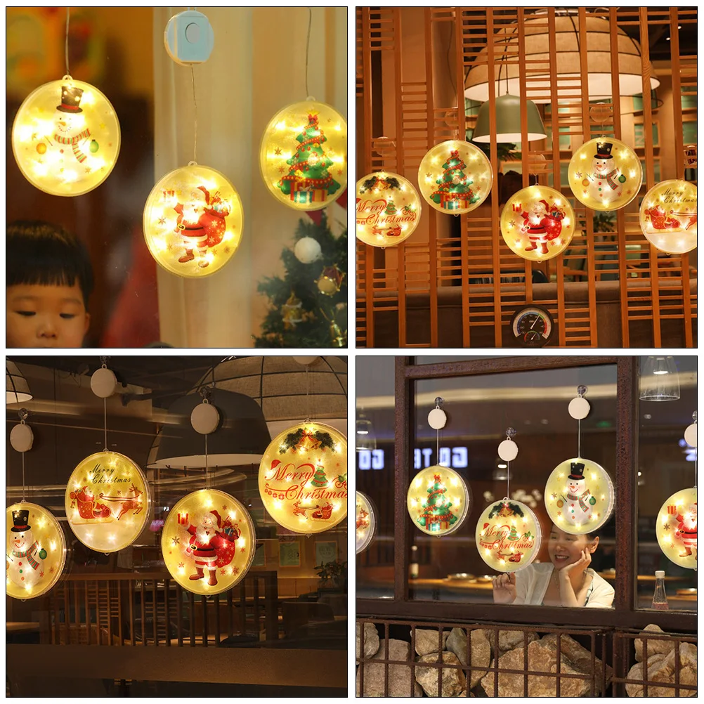 

1Pcs Santa Claus Christmas Suction Cup Lamp Decorative Light Warm Flashing Party Showcase Courtyard Lamp Party Supply