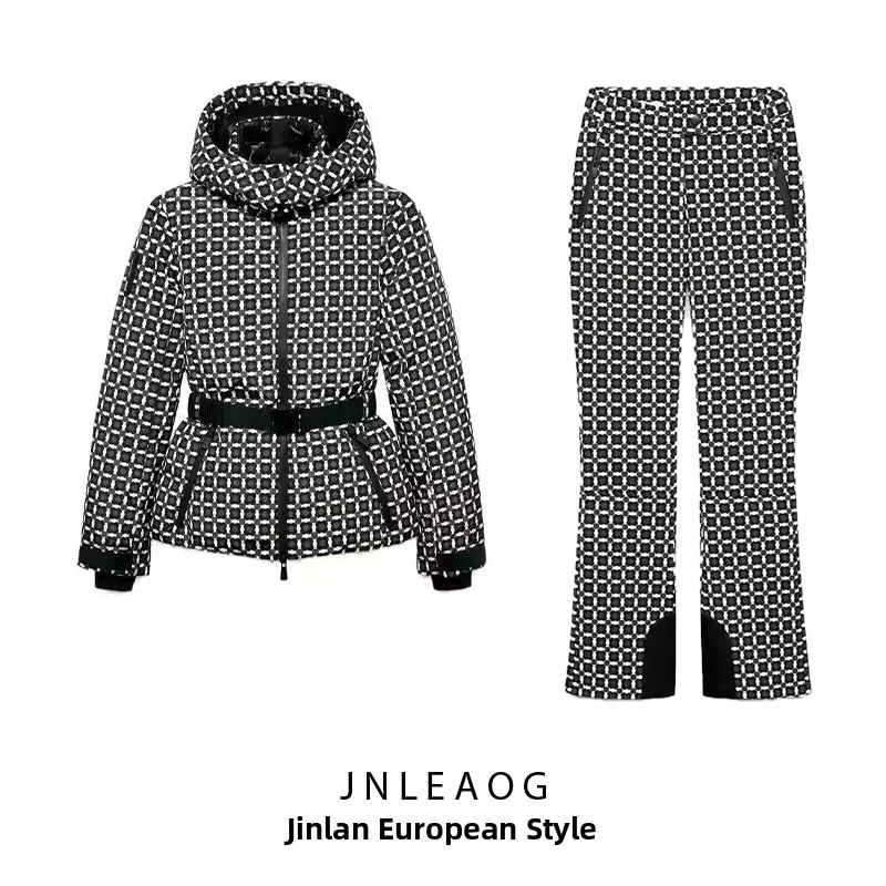 

Fashionable Versatile JNLEAOG Autumn New Arrival Women's Skiing Series Outfit Street Style Hooded Zipper Long Sleeve Cotton J...