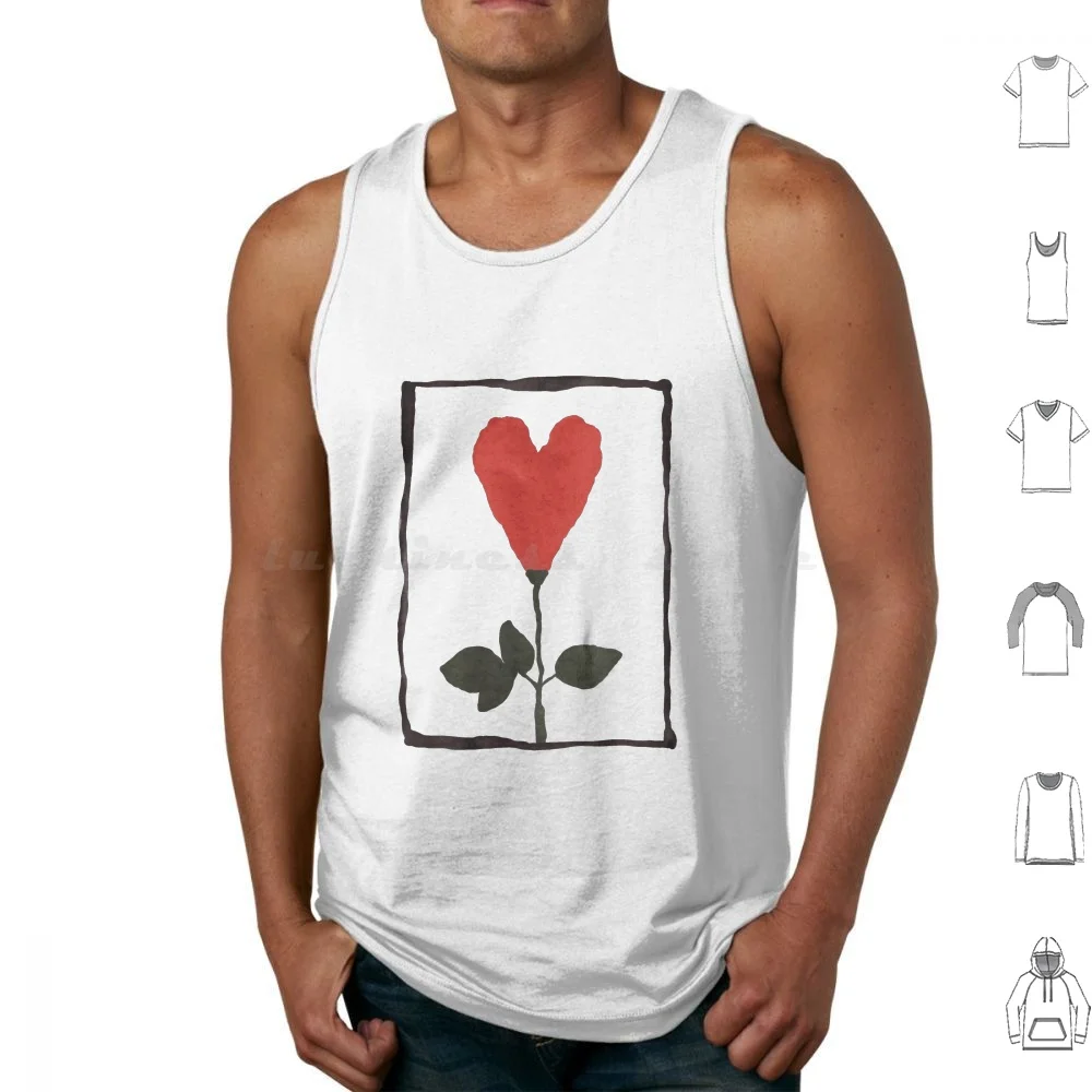 Flower Heart Tank Tops Print Cotton Flower Heart Love Funny Humor Friends Serie Cool Rachel Green Nineties Cute