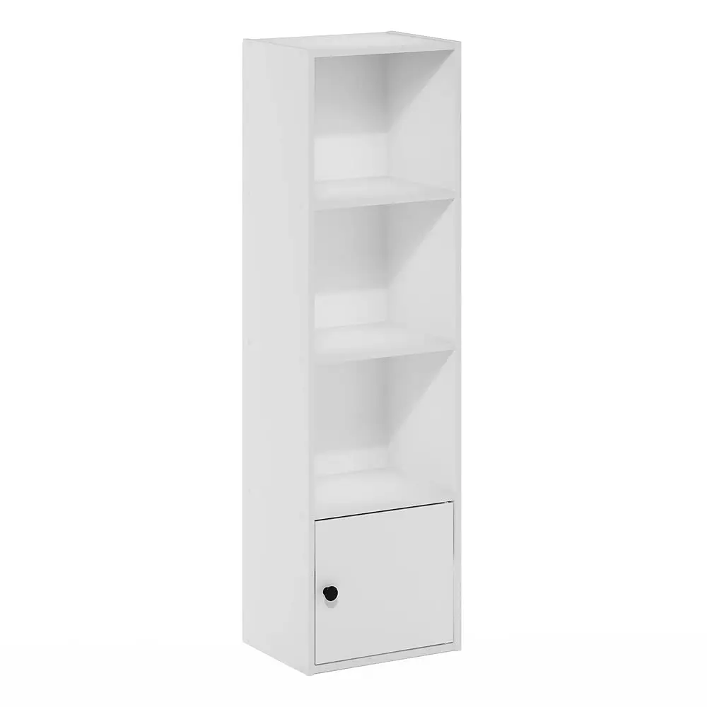 

Luder Shelf Bookcase With 1 Door Storage Cabinet, White