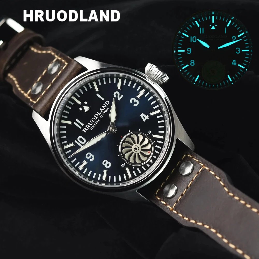 Hruodland Pilot Retro Men\'s St3620 Manual Mechanical Watch Luxury Sapphire Bgw-9 Night Light Waterproof Sports 5Bar Clock Reloj