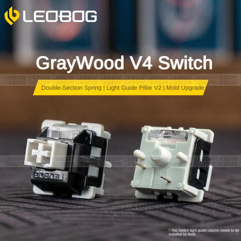 LEOBOG GreyWood V4 V3 Переключатель Линейные POM HIFI-переключатели для индивидуальной механической клавиатуры KIT 3/5Pin DIY Игровые аксессуары GMK67