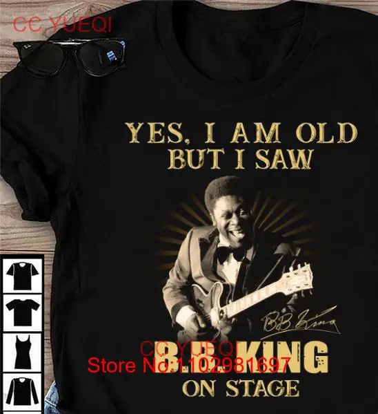 B.B. King On Stage Heavy Cotton Black All Size Men Women Classic T-Shirt