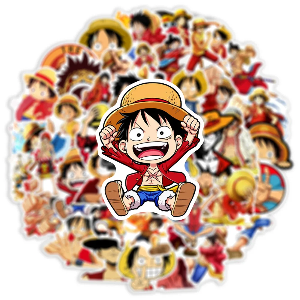 Autocollants de Dessin Animé One Piece, Stickers Cool Luffy, Stickers Manga, Graffiti, Ordinateur Portable, Bagages, Casque, Réfrigérateur, Jouets Classiques, 10 Pcs, 30 Pcs, 50Pcs