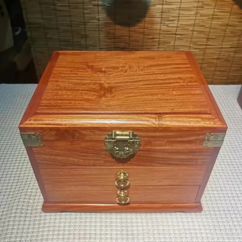 

Wooden jewelry storage box, hand-carved hollow bracelet earring box, organizing valuable accessories