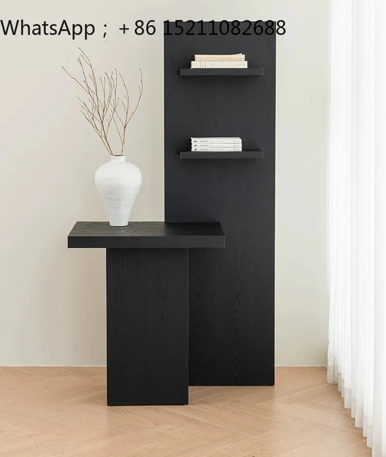 LLY wabi-sabi tea room against the wall tea set tea display cabinet living room creative bookshelf display combination