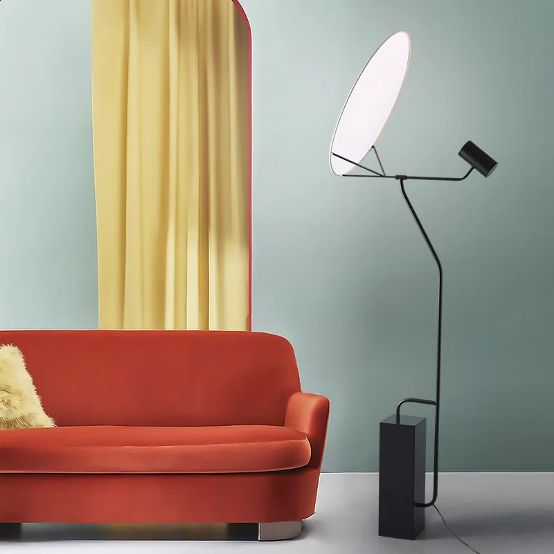 Nordic simple modern radar projection LED vertical light light luxury model room bedroom living room creative floor lamp