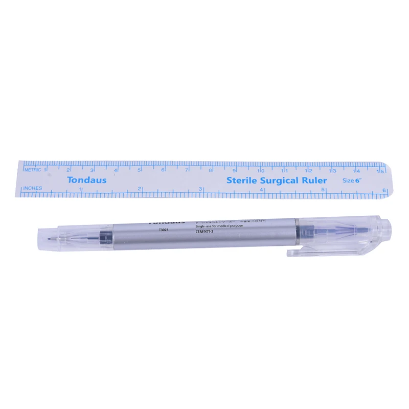 Pro Surgical Skin Marker Pen Ruler Scribe Tool Tattoo Piercing Permanent Makeup,