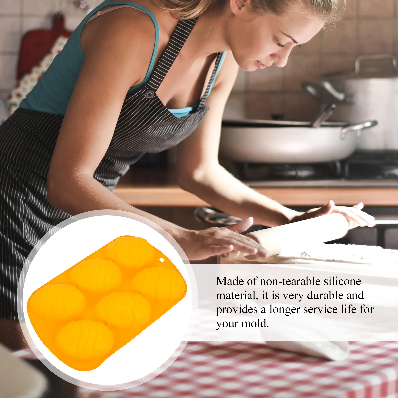 

Easter Egg Cake Mold Baking Mould Safe DIY Silica Gel Non Tearable Silicone Reusable Creative Pastries Joy Party Gifts