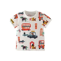 Jumping Meters 3-8T Boys Shirts O-neck Kids Tees Hot Selling Summer Girls Tshirts Baby Clothes Children's Tees Tops