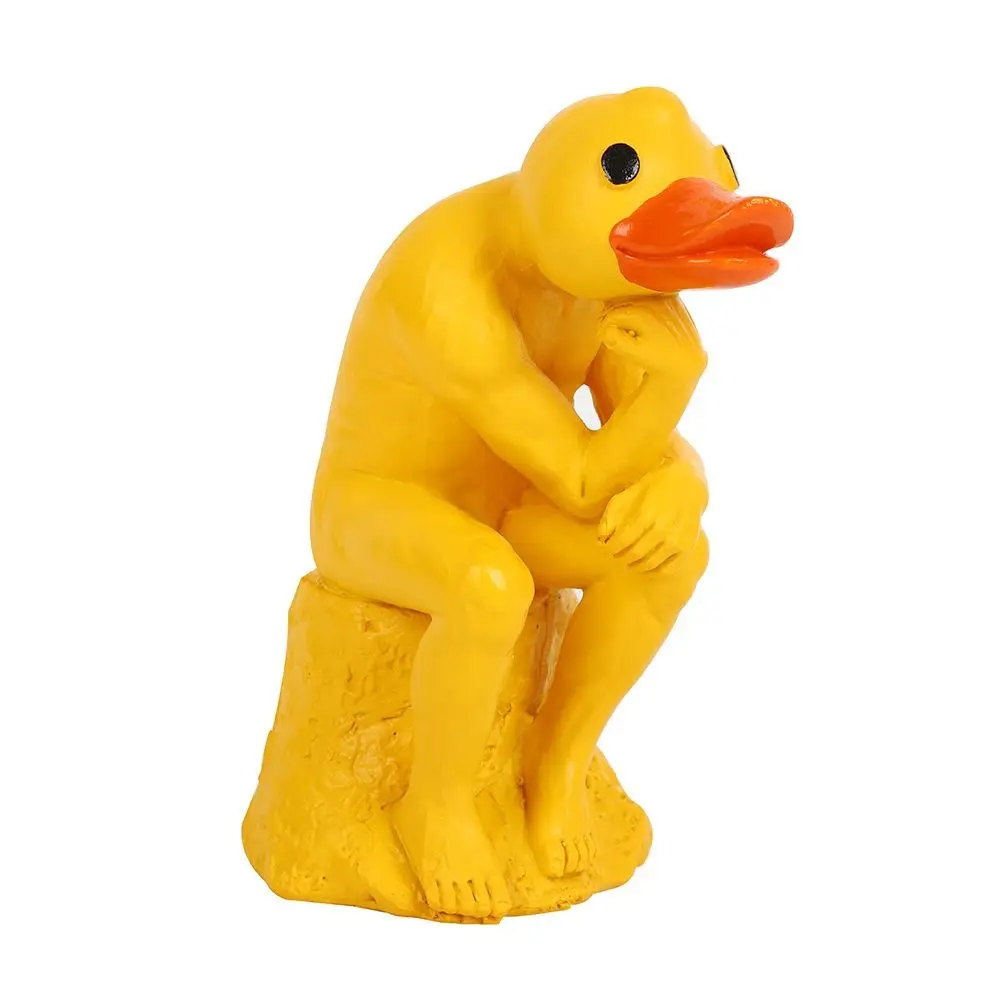 Resin Thinking Duck Statue Sensory Toy Ornaments Duck Yard Decorations Ins Figurines Funny Animal Decorations Children Toys