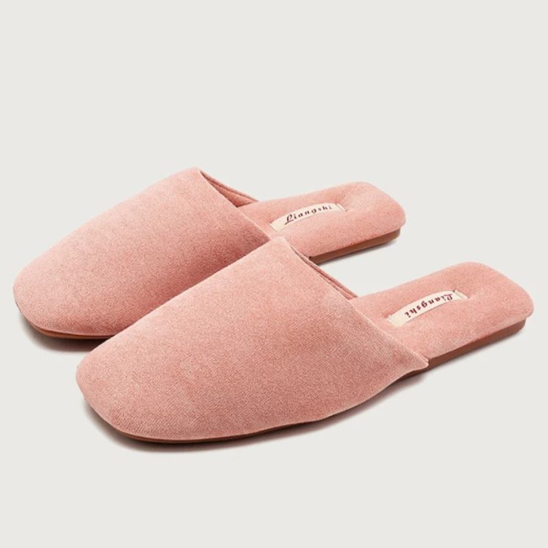 

Suede Warm Women's Home Slippers Concise Plush Fashion Slides Comfort Light Non-slip Japanese Style Indoor Cotton Shoes Women
