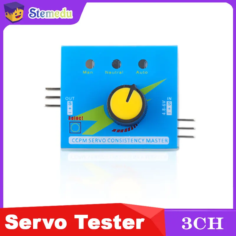 

3CH Servo Tester ESC Checker for RC Models with 180 270 360 Degree Adjustment Compatible with Feetech FS90R Arduino DIY Projects
