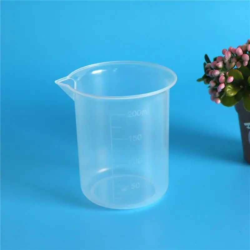 [Superx&KND]Kitchen Lab Graduated Beaker Clear Plastic Measuring Cup Thicken With Cap Measuring Jug 200ML 8Pcs