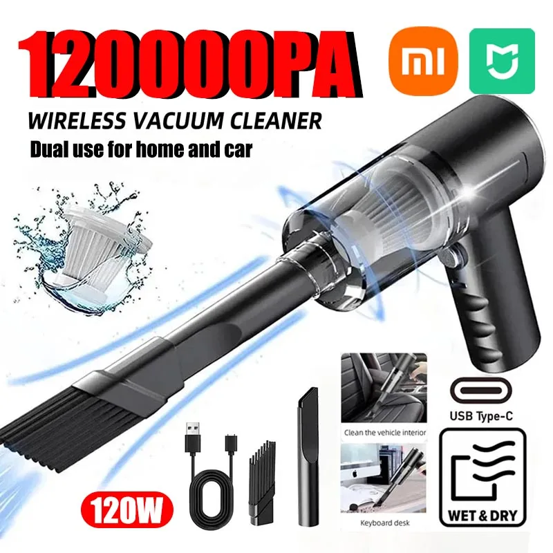 Xiaomi MIJIA 120000PA Wireless Vacuum Cleaner 120w High Power Powerful 2 In 1 Dual Use For Home And Car Vacuum Cleaner Appliance