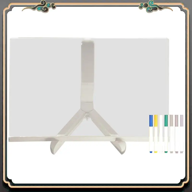 Reliable-2025 LED Color Note Board Acrylic Adjustable Bracket Message Board, 7 Colored Pens, 20X20cm.