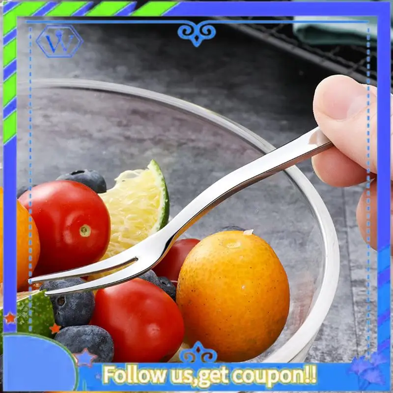 

A55P-30Pcs 304 Stainless Steel Cocktail Dessert Fork Appetizer Snack Cake Fruit Forks Set