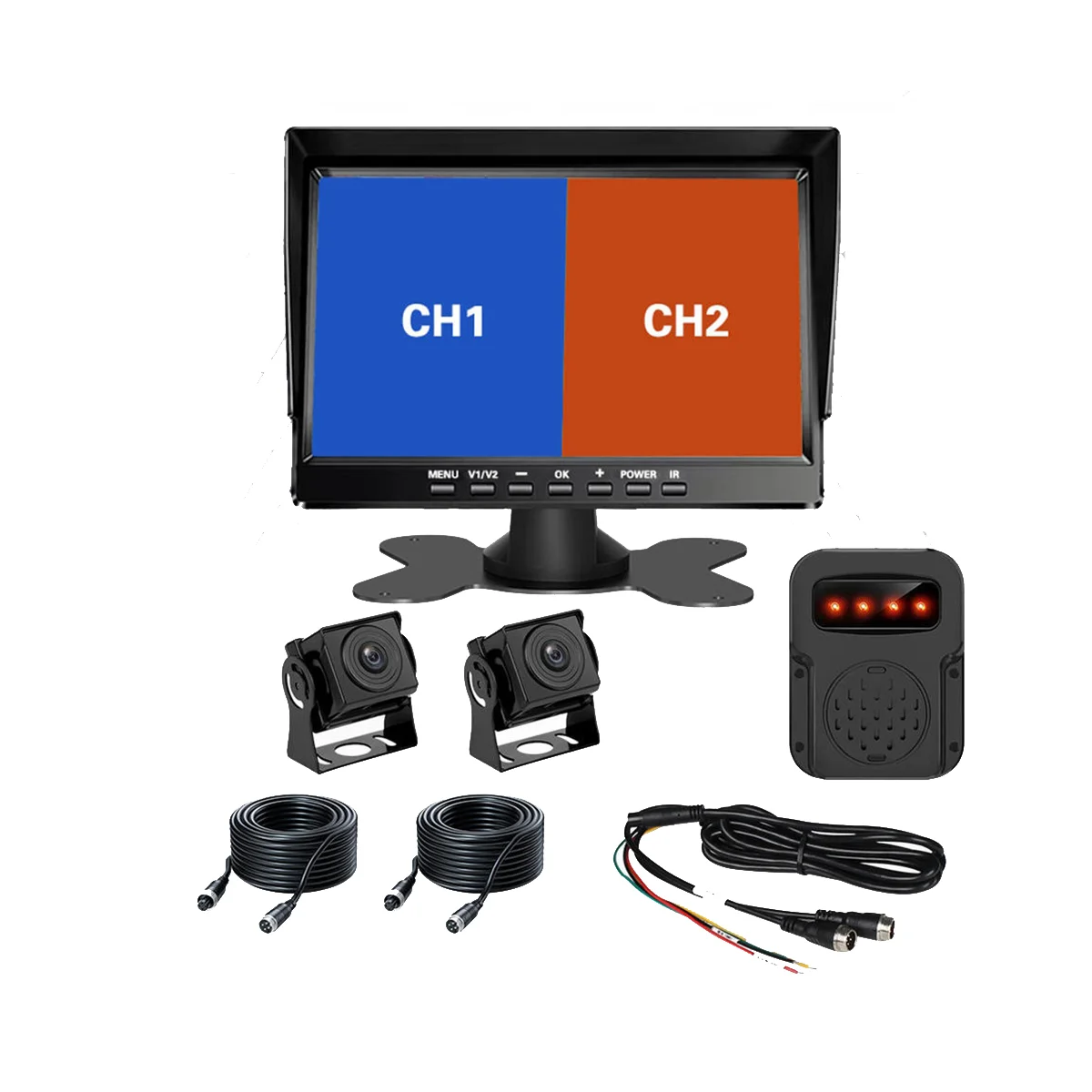 

PZ612-2AHD-BSD 120 Degree Car AHD 1080P 2 Megapixels 7 Inch Front and Rear 2 Way Rearview Mirror Monitor