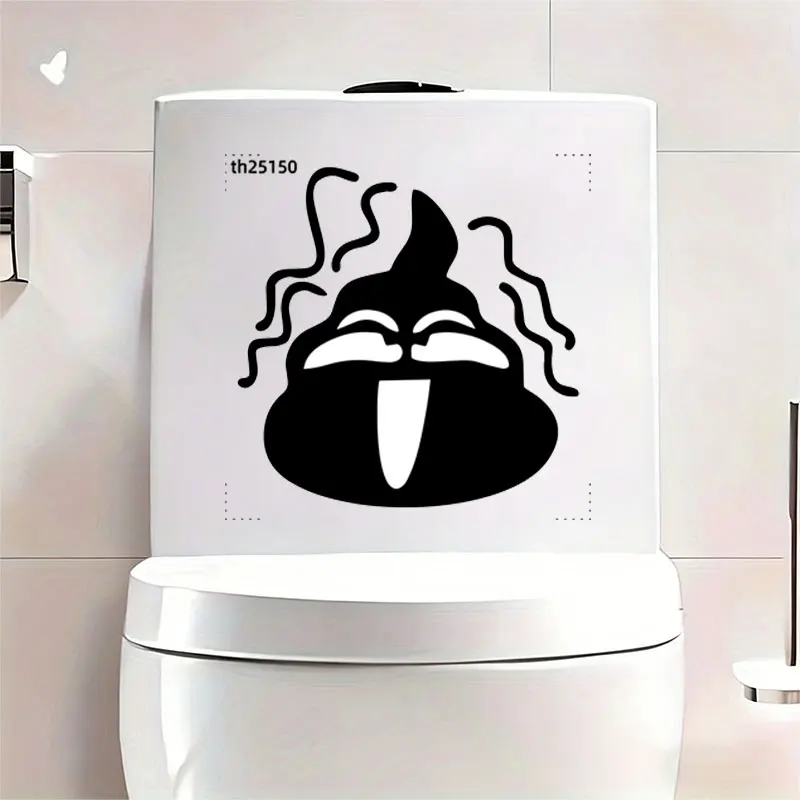 1Pc Fun and Creative Quirky Expression Toilet Wall Sticker, Playful Poop Smiley Face, Suitable for Toilet Seats, Bathroom Glass, Bedroom, Refrigerator, Washbasin, Cabinets, Doors and Windows, and Wall Decals. Fun Stickers That Are Aesthetically Pleasing and Practical, Easily Create a Warm and Fun Space, a Creative and Thoughtful Gift for Family, Friends, and Loved Ones