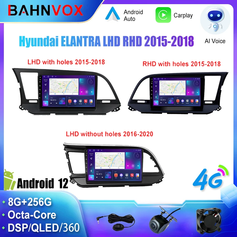 

9" Android Car Radio for Hyundai ELANTRA LHD RHD 2015 2018 GPS Navigation Stereo Multimedia Video Player Carplay Screen4G
