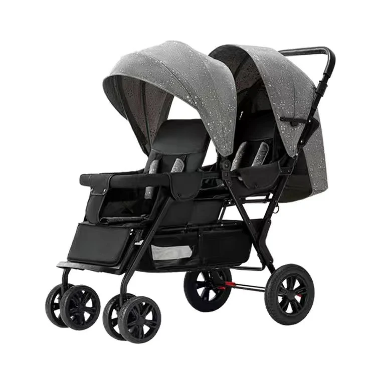 

Twin Strollers Can Sit and Lie Down Portable Folding Double Front and Rear Seat Strollers Two-child Strollers Double Car