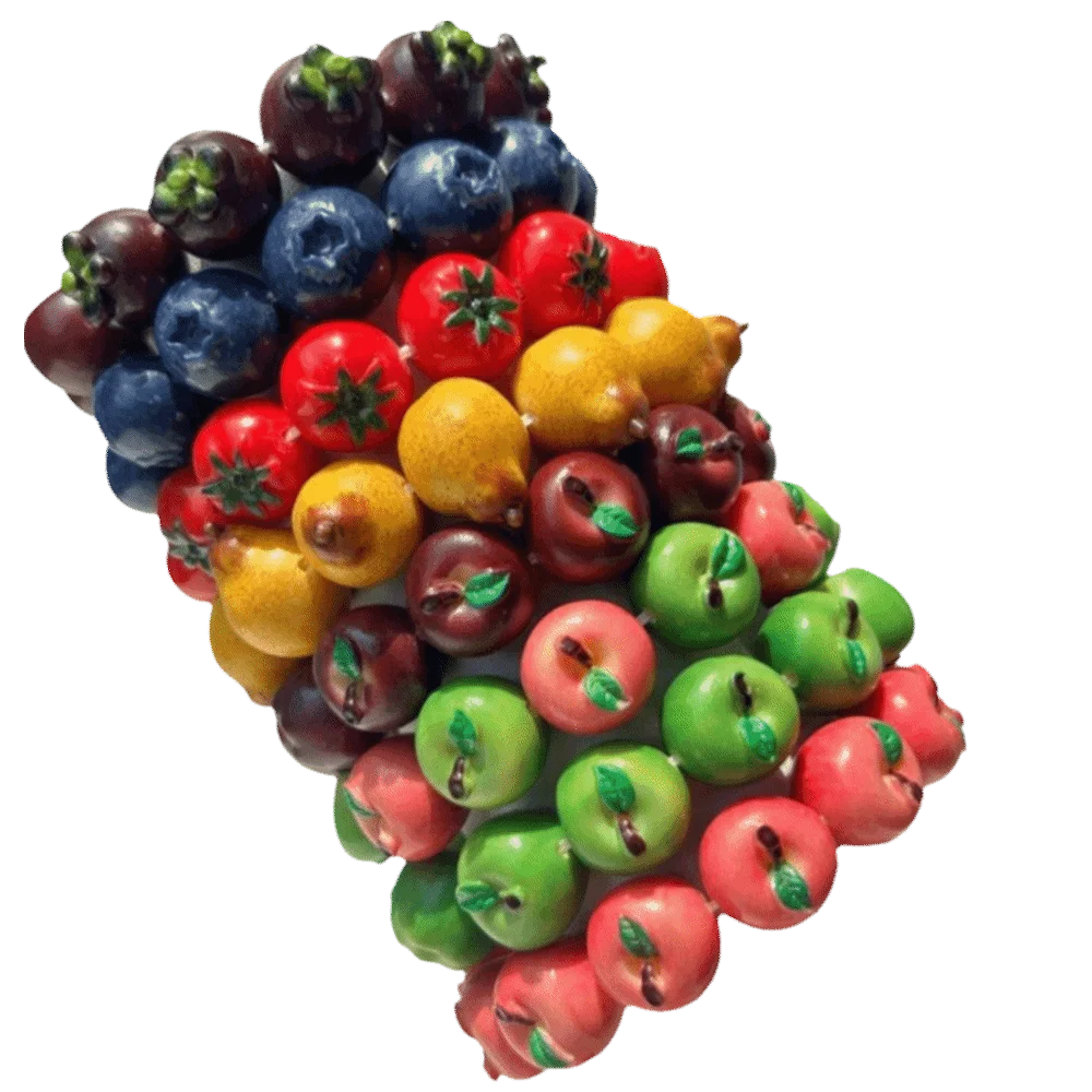Not Hole Beads Fruit Necklace Accessories Stackable Colorful Beads Fruit Beaded accessories Exaggerated Cherry for Not Hole