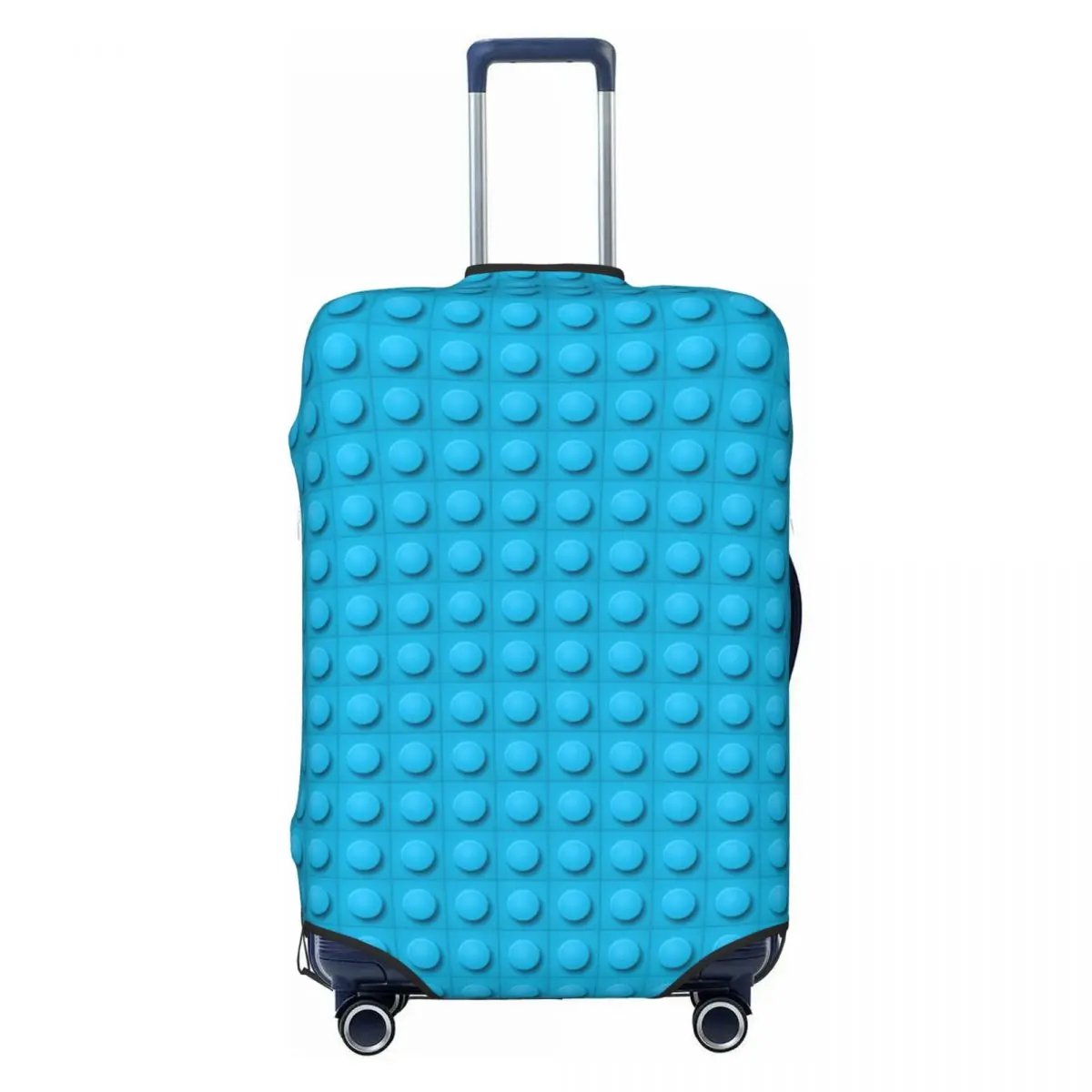 Custom Blue Building Blocks Pattern Luggage Cover Protector Fashion Travel Suitcase Covers for 18-32 Inch