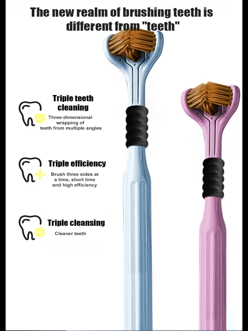 58 °three-side brush wrapped light luxury couple fine silk soft bristles toothbrush individually packaged family tongue scraping