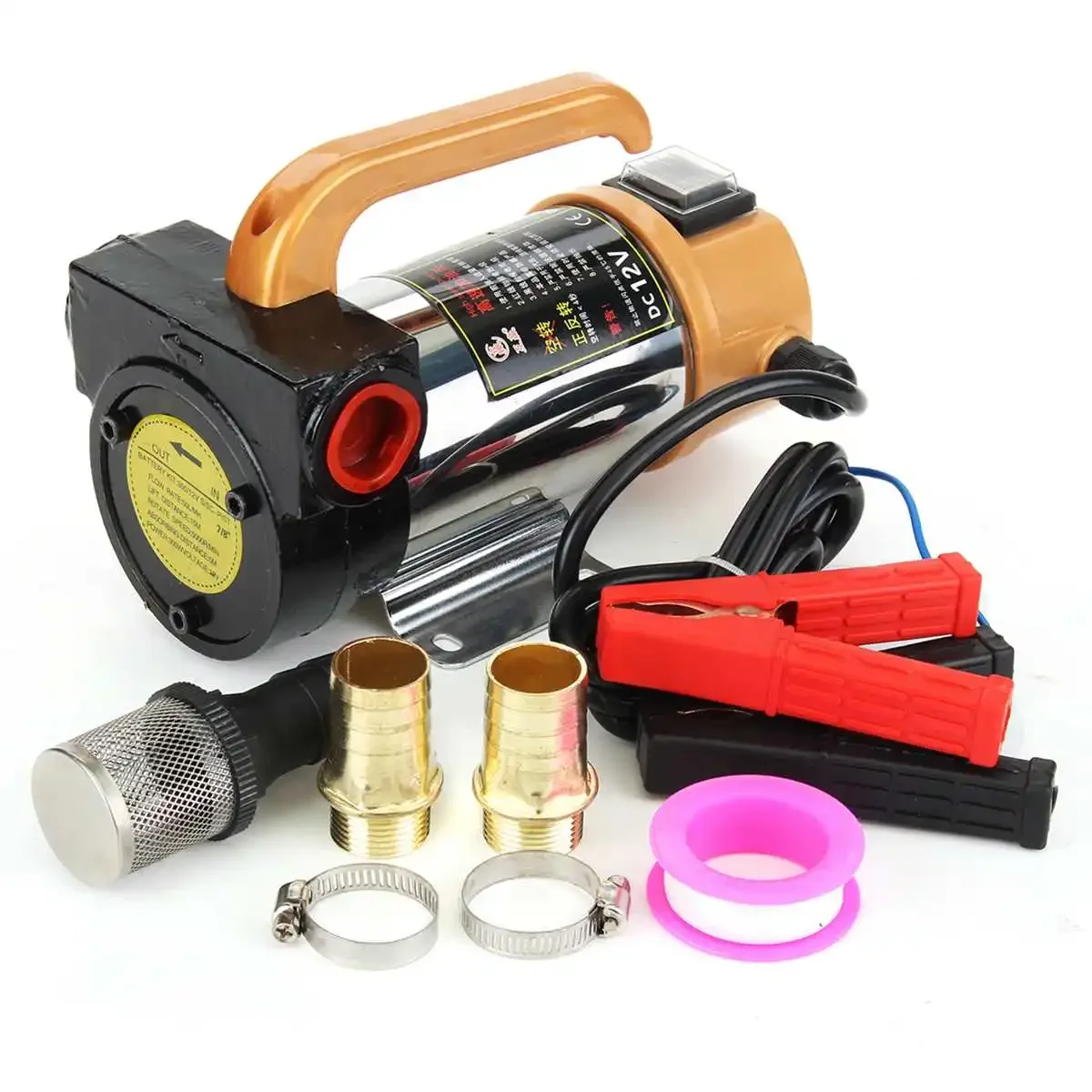 

12V 260W Car Engine Portable Electric Fuel Diesel Pump Oil Transfer Pump Self Priming Refueling Pump 50L/Min