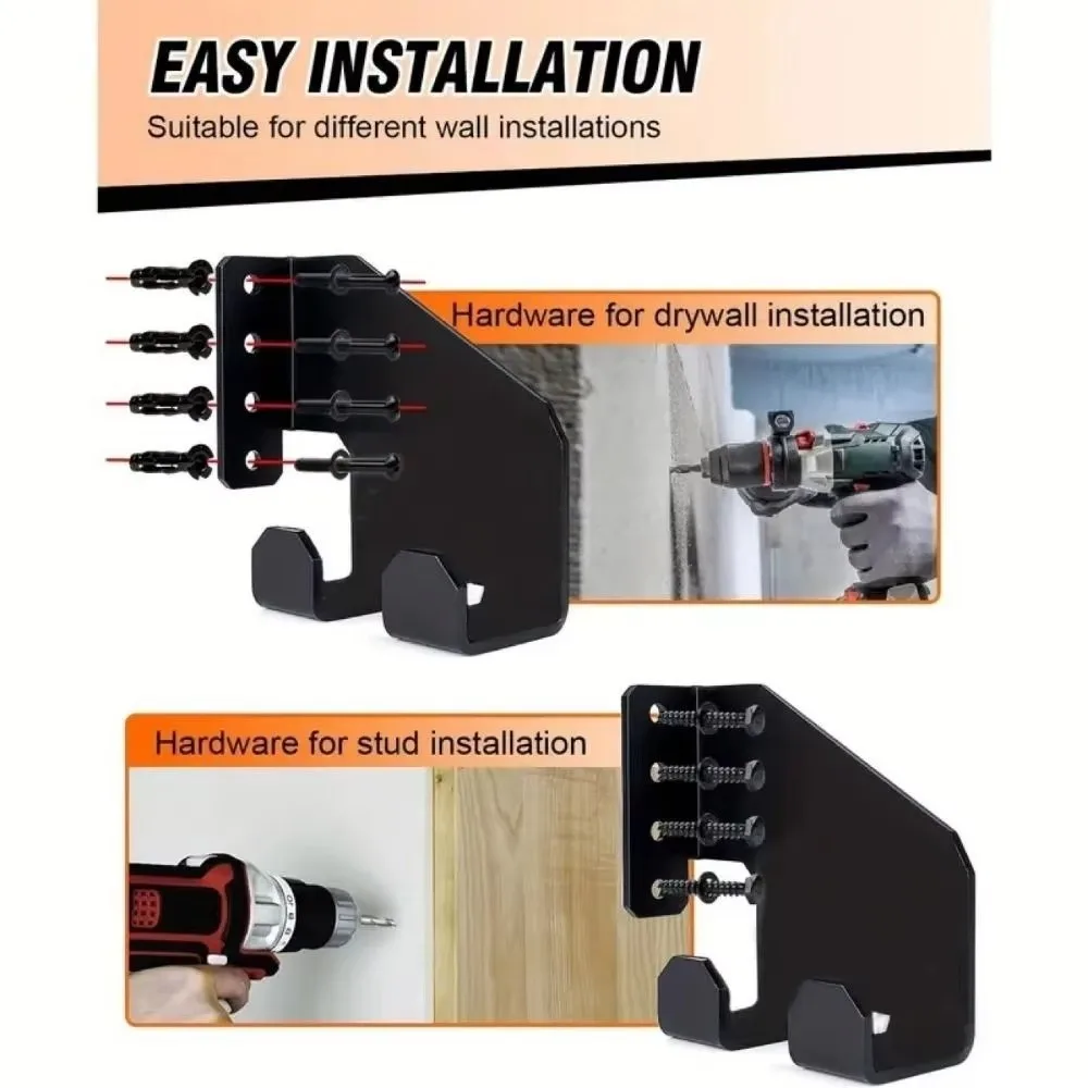 Heavy-Duty Chain Saw Wall Mount Holder Space Saving Wall Mounted Garden Tool Hanger Multi-Functional Chain Saw Rack Garage