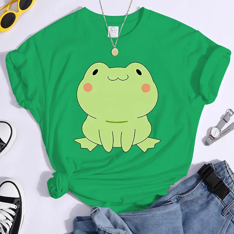 New Hot Cute Frog Print T-shirts Women Men Summer Casual T-shirts O Neck Short-sleeve T-shirts Fashion Shirts Tee