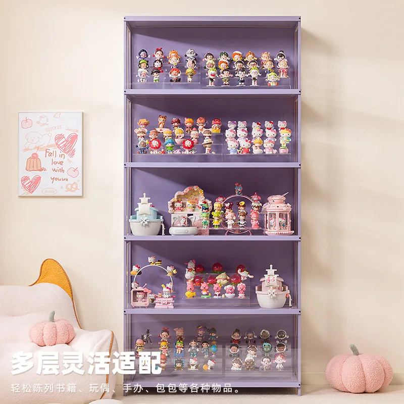 Figure Display Cabinet Transparent Pain Cabinet Suitable for Lego Model Building Block Toy Doll Bag Blind Box Storage Rack