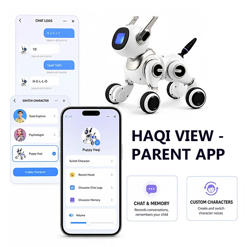 Interactive Robot Dog for Kids Educational AI Pet with Long-term Memory & 3-Way Control with Early Learning & Bedtime Stories