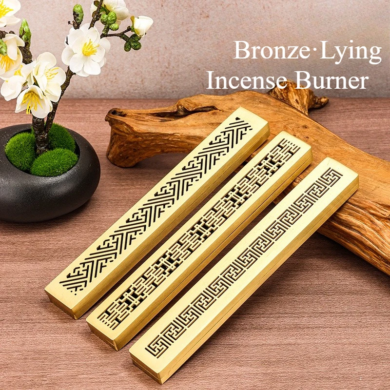 Japanese Brass Good Luck Cloud Hollowed-out  Incense Stick Incense Burner Zen Philosophy Household Temple Worship Study Rooms