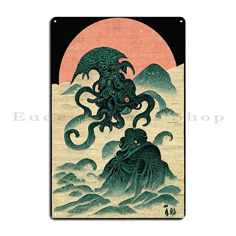 The Elder Gods In Ukiyo E Style Japanese Art Setgacia Metal Sign Party Home Vintage Personalized Funny Tin Sign Poster