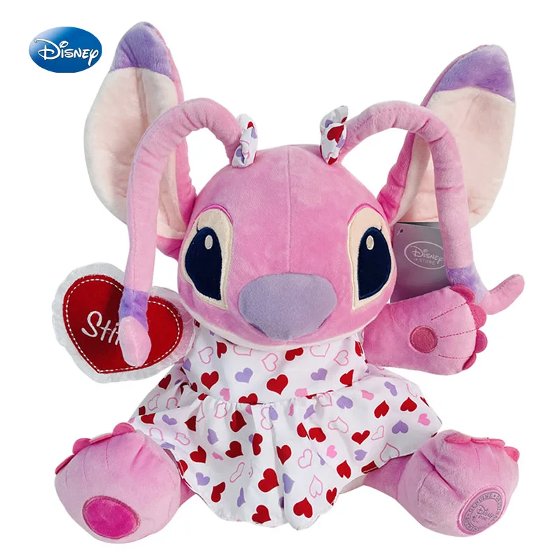 

30cm Kawaii Pink Lilo Stitch Disney Plush Toys Anime Couples Stuffed Animals Plushies Figure Doll Set For Girlfriend Lovers Gift