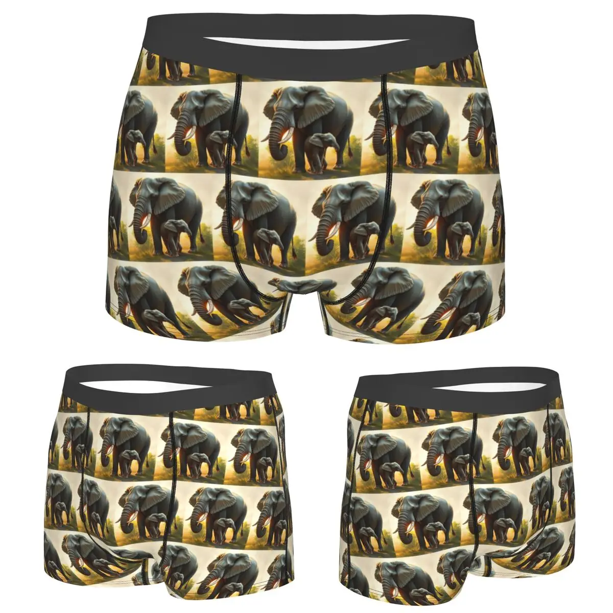 

Boxer Underpants Shorts A Majestic Elephant With Her Baby Elephant Panties Men Comfortable Underwear for Homme Man Boyfriend