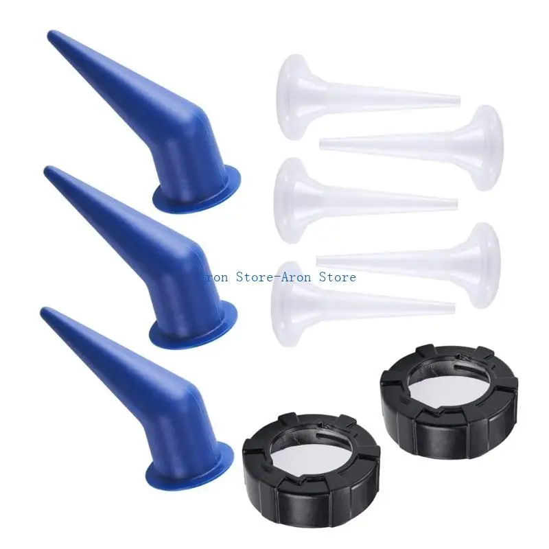 H3CF Sausage Caulks Handle Nozzle Set Caps & Tips Set 10pcs การติดตั้งง่ายๆ