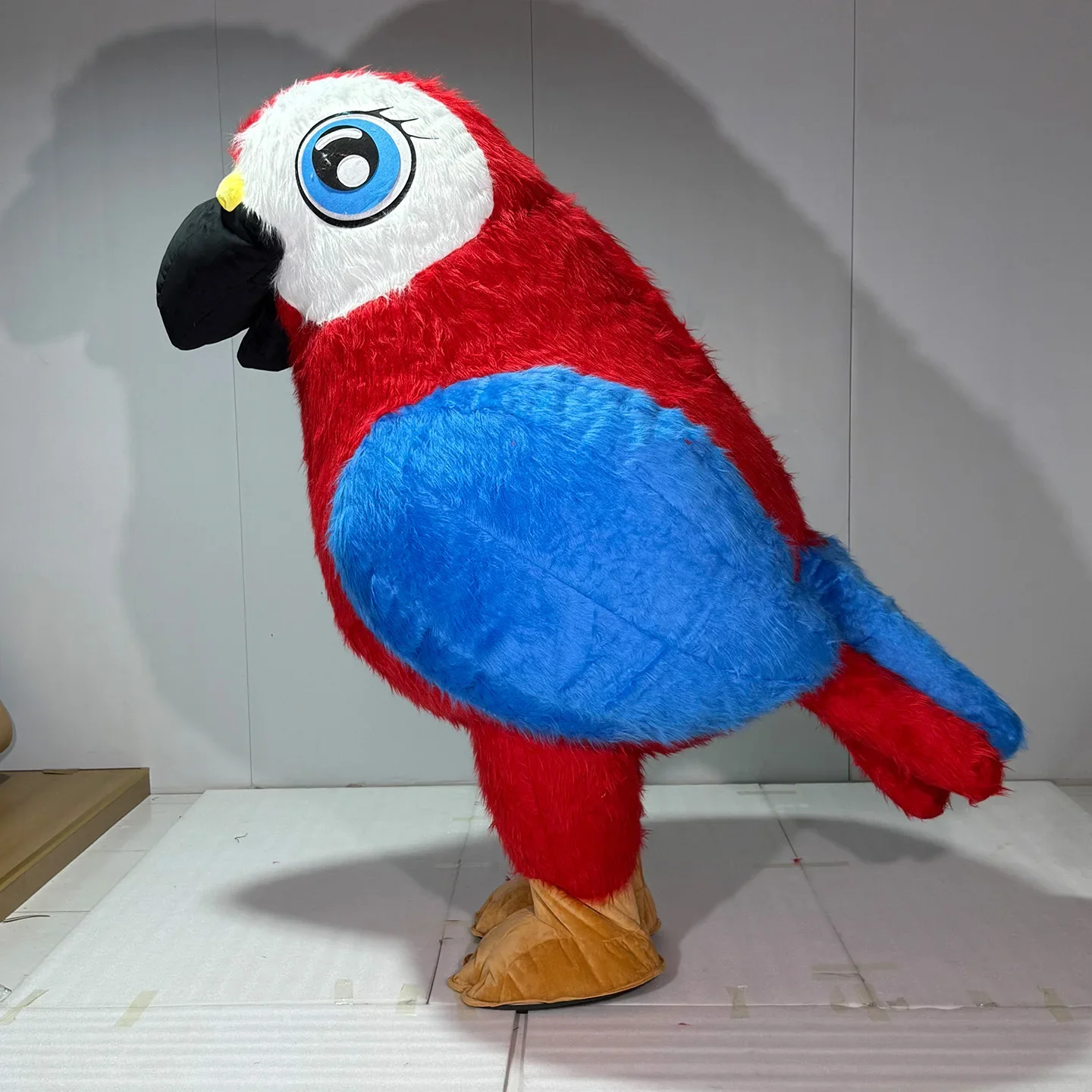 Plüschiges, riesiges, aufblasbares Papageien-Maskottchen-Kostüm, Cartoon-Vögel, aufblasbar, für Erwachsene, Halloween, Karneval, Tier-Cosplay, Partyanzüge