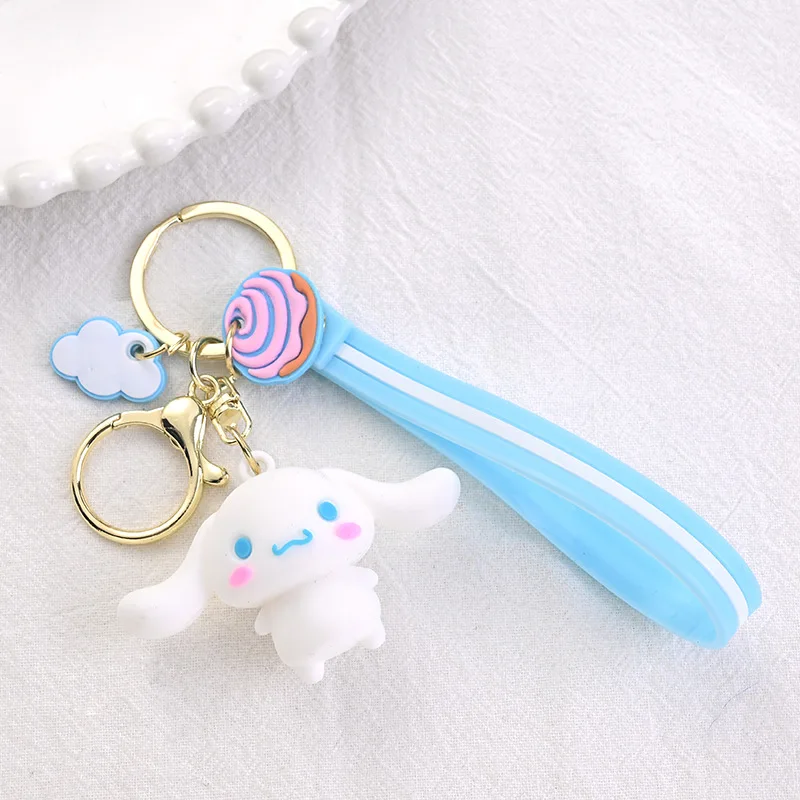 Kawaii Sanrio Hello Kitty Keychain Kawaii Cartoon Kuromi Car Key Ring Melody Cinnamoroll Backpack Pendant Ornaments Girls Gifts