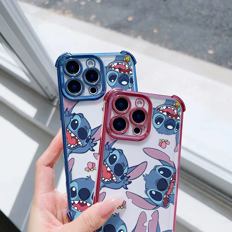 스티치 케이스 OPPO F29 A17 A16 A15 A54 A31 A9 2020 A5S A3S A55 A57 A72 A97 A36 A76 A96 A53 A9 F11 A3X 쉘 도금 클리어 카파