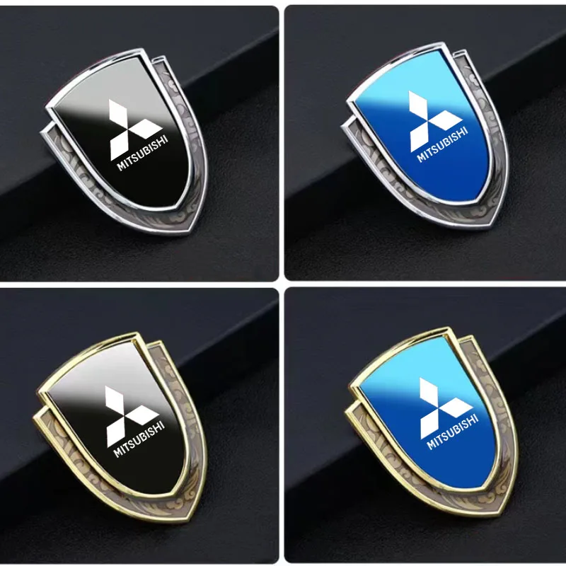 

Car Sticker Shield Shape Emblems Logo Decals for Mitsubishi Outlander Mirage Eclipse Cross Pajero Lancer Delica Triton RALLIART
