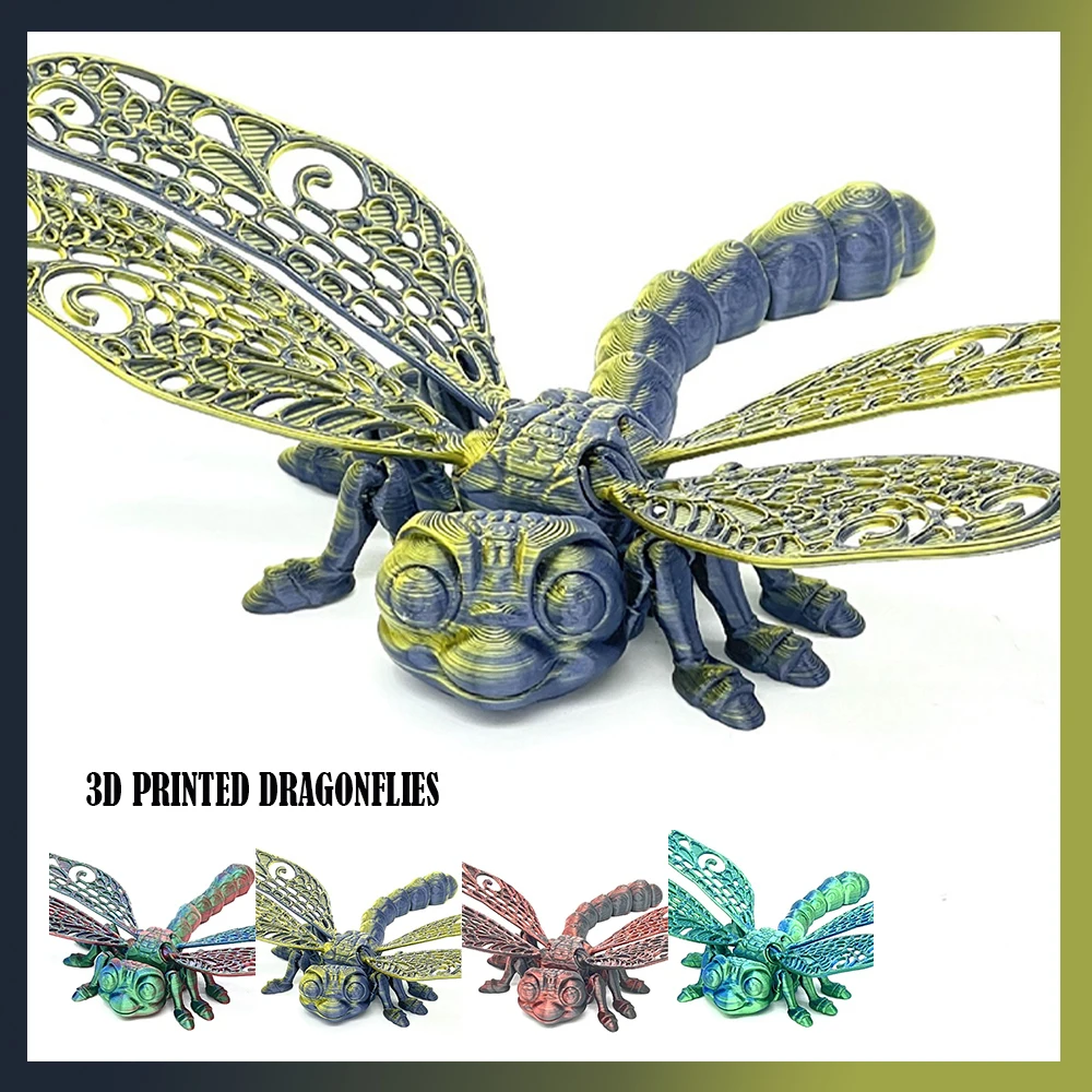 Figuras impresas en 3D de insectos, juguetes de libélulas, modelo de Múltiples articulaciones, adorno móvil, Animal decorativo, juguete de escritorio, regalos novedosos para niños