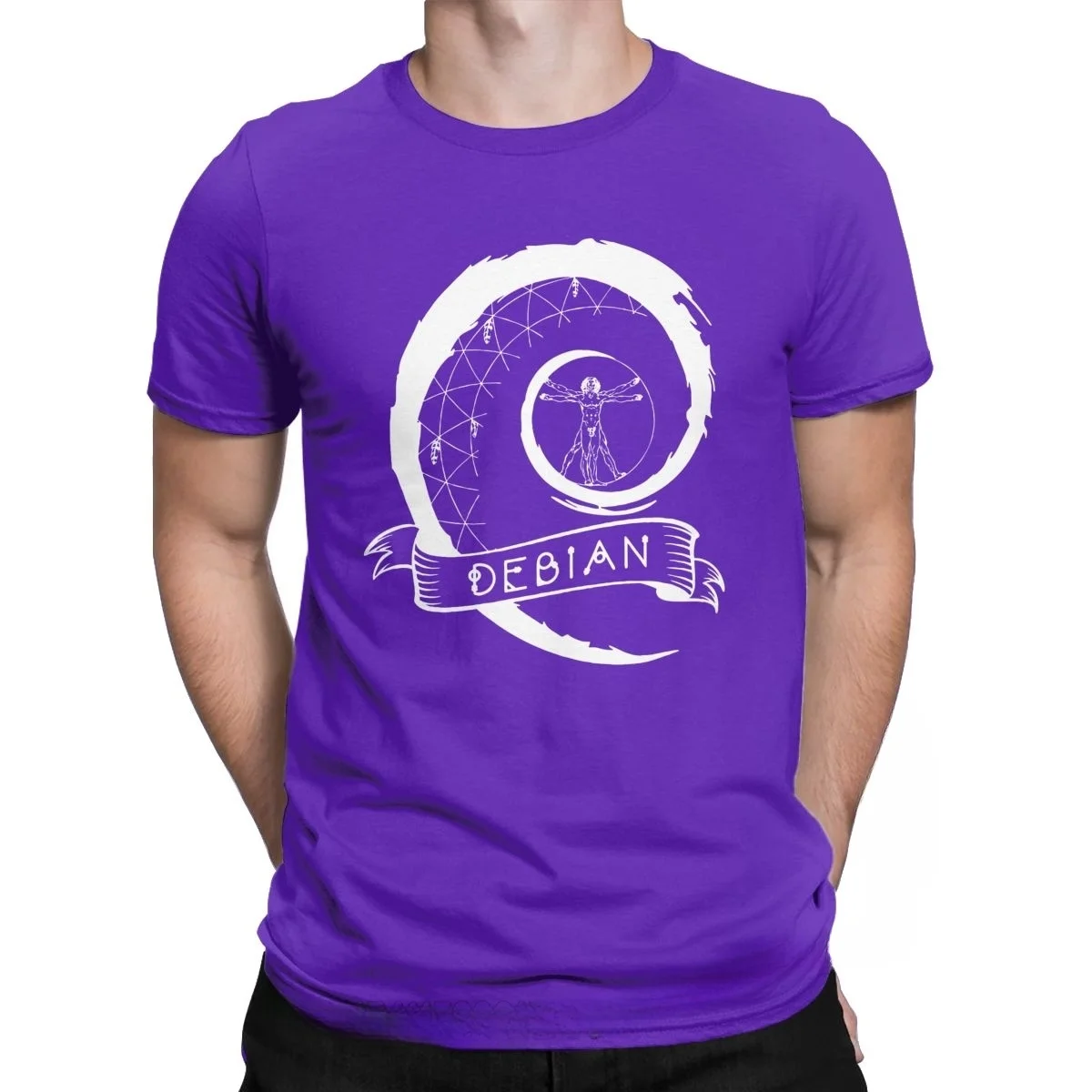 تي شيرت رجالي من Debian Linux Computer ملابس قطنية نقية كاجوال كلاسيكية بأكمام قصيرة ورقبة دائرية تي شيرت مقاس كبير وصل حديثًا #4