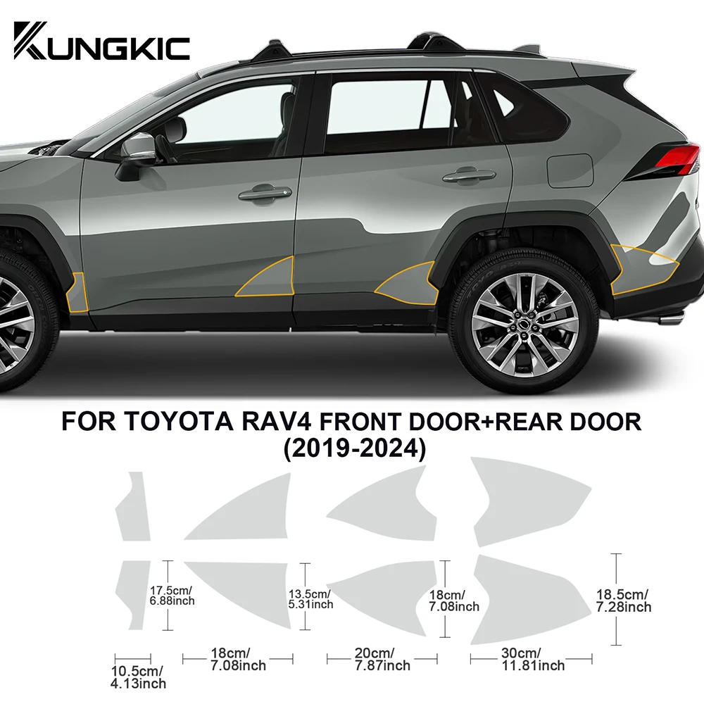 

Треугольная Защитная пленка для автомобильной двери для Toyota Rav4 2019-2024 PPF ТПУ наклейка на дверные пороги прозрачная 8.5mil Precut