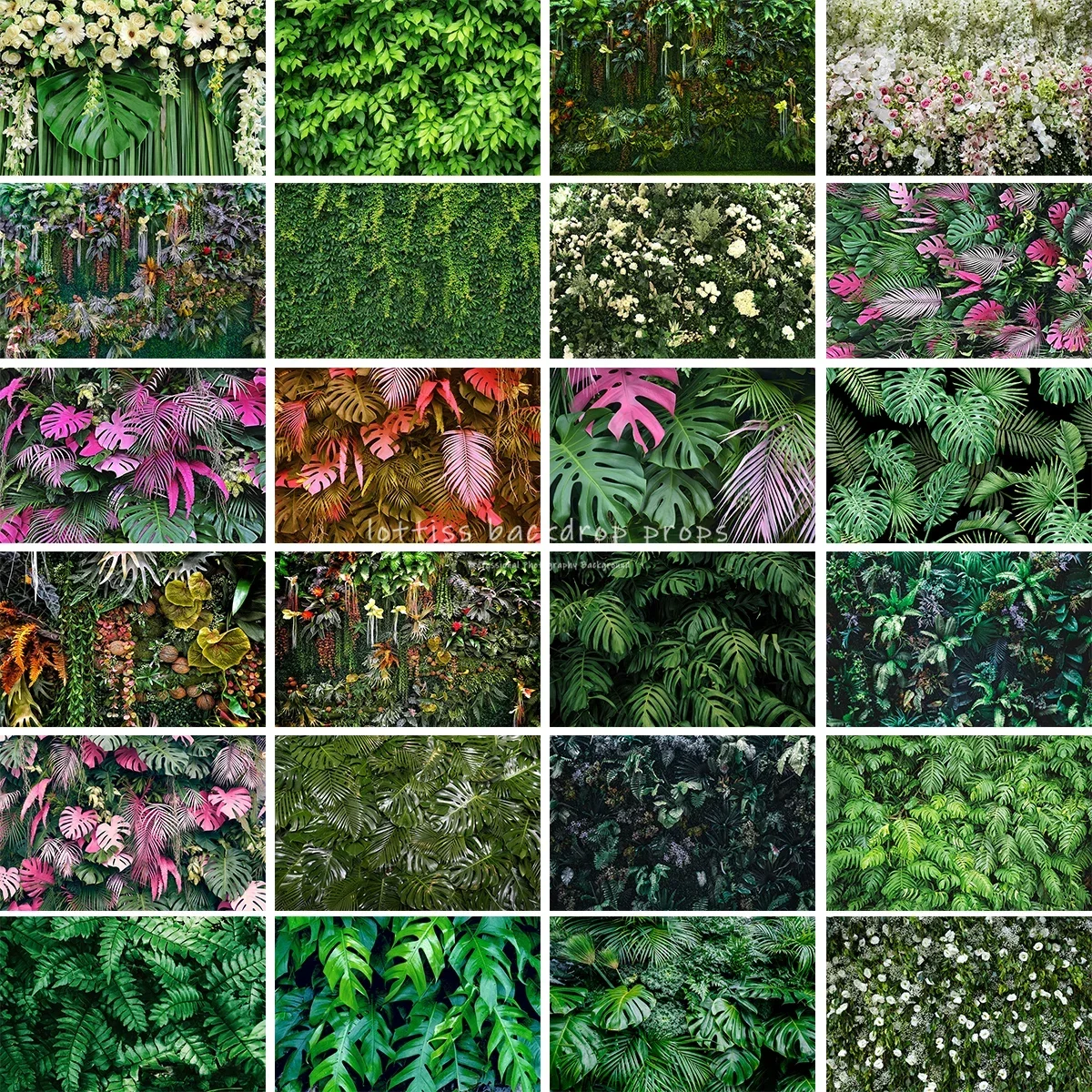 

Plant Wall Backdrops Kids Adult Birthday Photography Props Child Baby Photocall Decors Colorful Leaves Zoo Jungle Background
